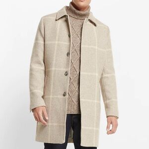 Express William Windowpane Car Coat in a printed wool blend